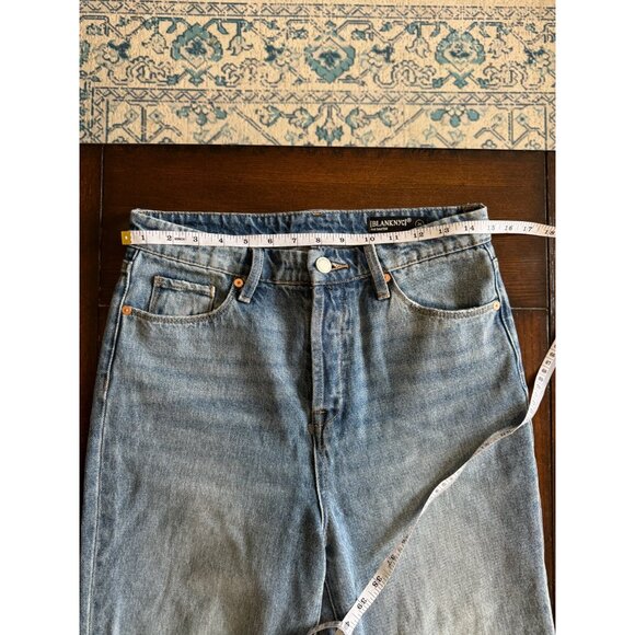 Blank NYC Baxter Ribcage Straight Leg Distressed Jeans Ripped Baggy Raw Hem Butt - Picture 9 of 16